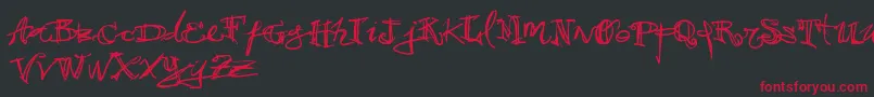 Vtks38 Font – Red Fonts on Black Background
