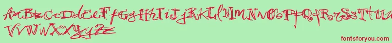 Vtks38 Font – Red Fonts on Green Background