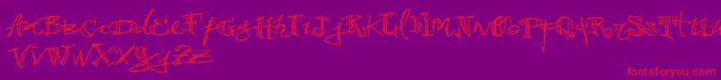 Vtks38-Schriftart – Rote Schriften auf violettem Hintergrund