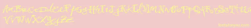 Vtks38 Font – Yellow Fonts on Pink Background