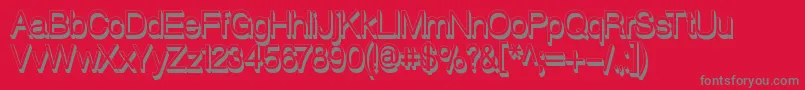 RedvelveticaShadowsbold-Schriftart – Graue Schriften auf rotem Hintergrund