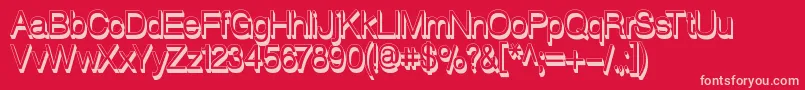 RedvelveticaShadowsbold Font – Pink Fonts on Red Background