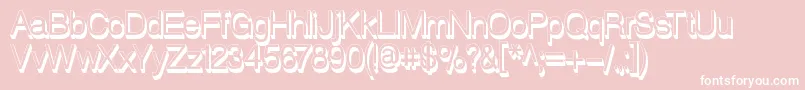 フォントRedvelveticaShadowsbold – ピンクの背景に白い文字