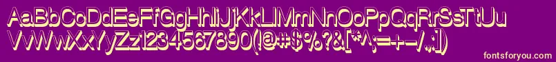 RedvelveticaShadowsbold Font – Yellow Fonts on Purple Background