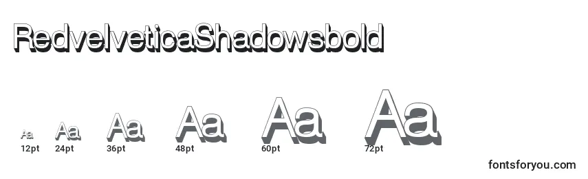 Размеры шрифта RedvelveticaShadowsbold