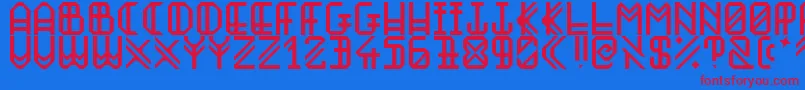 フォントBoyuna – 赤い文字の青い背景