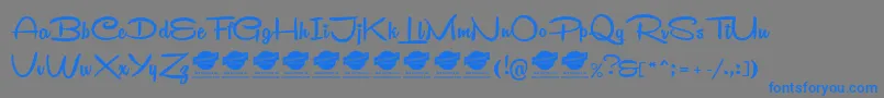 Шрифт RemachineScriptPersonalUse – синие шрифты на сером фоне