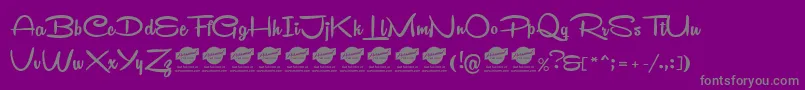 フォントRemachineScriptPersonalUse – 紫の背景に灰色の文字