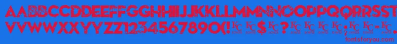 Deathfromabovedemo Font – Red Fonts on Blue Background