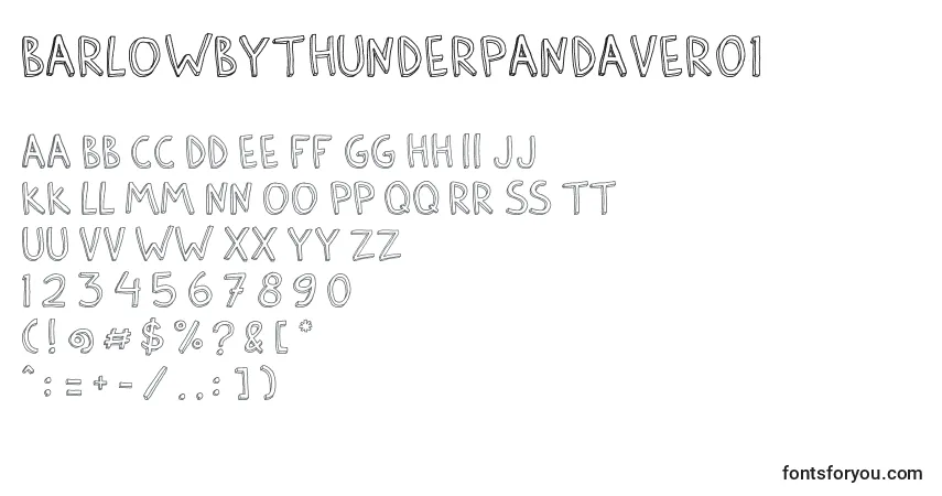 A fonte BarlowByThunderpandaVer01 (83272) – alfabeto, números, caracteres especiais