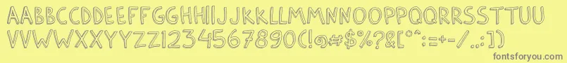 BarlowByThunderpandaVer01-Schriftart – Graue Schriften auf gelbem Hintergrund