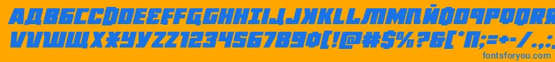 Octoberguardexpandital Font – Blue Fonts on Orange Background