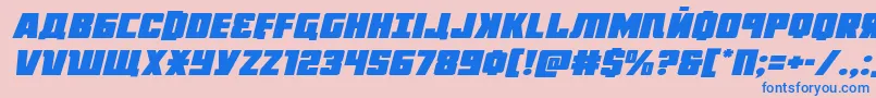 Octoberguardexpandital Font – Blue Fonts on Pink Background