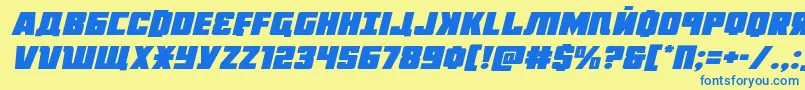 Octoberguardexpandital Font – Blue Fonts on Yellow Background