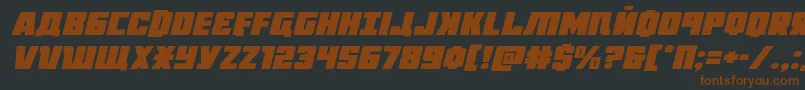 Шрифт Octoberguardexpandital – коричневые шрифты на чёрном фоне