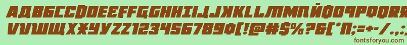 Octoberguardexpandital Font – Brown Fonts on Green Background