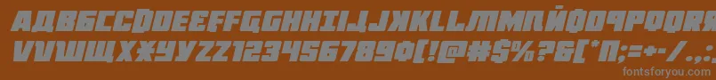 Octoberguardexpandital Font – Gray Fonts on Brown Background