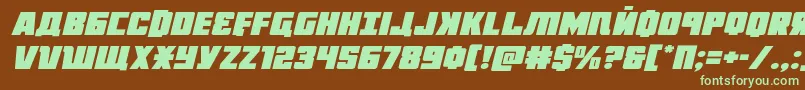 Octoberguardexpandital Font – Green Fonts on Brown Background