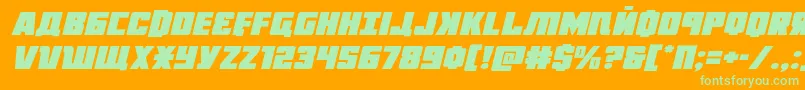 Octoberguardexpandital Font – Green Fonts on Orange Background