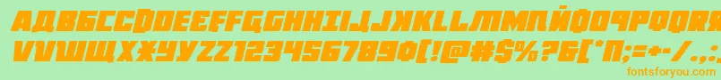 Octoberguardexpandital Font – Orange Fonts on Green Background