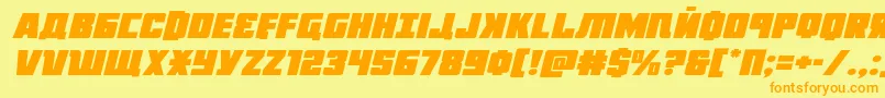Octoberguardexpandital Font – Orange Fonts on Yellow Background