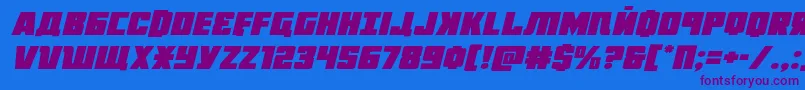 Octoberguardexpandital Font – Purple Fonts on Blue Background