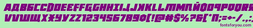 Octoberguardexpandital-Schriftart – Violette Schriften auf grünem Hintergrund