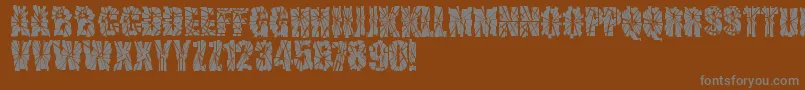 SniperShot-fontti – harmaat kirjasimet ruskealla taustalla