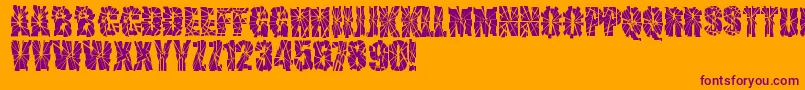 SniperShot Font – Purple Fonts on Orange Background