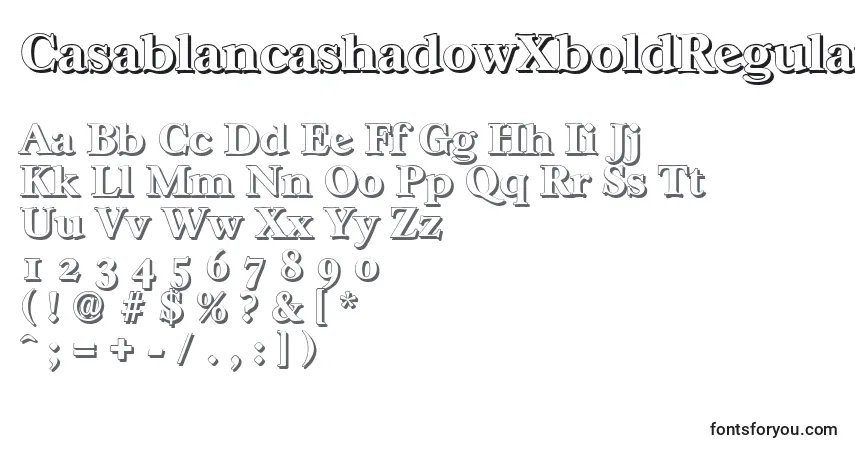 Шрифт CasablancashadowXboldRegular – алфавит, цифры, специальные символы