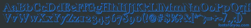 CasablancashadowXboldRegular Font – Blue Fonts on Black Background