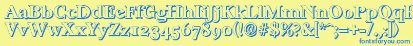 CasablancashadowXboldRegular Font – Blue Fonts on Yellow Background