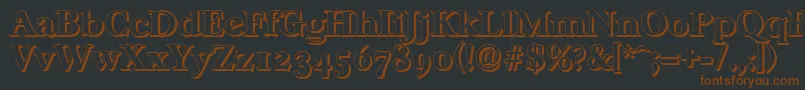 CasablancashadowXboldRegular-fontti – ruskeat fontit mustalla taustalla