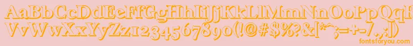 CasablancashadowXboldRegular-Schriftart – Orangefarbene Schriften auf rosa Hintergrund