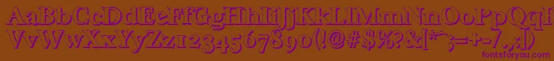 CasablancashadowXboldRegular-Schriftart – Violette Schriften auf braunem Hintergrund