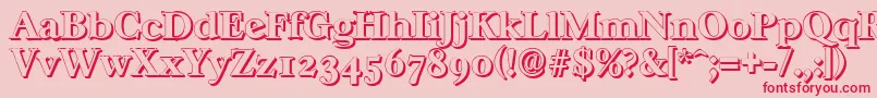 CasablancashadowXboldRegular Font – Red Fonts on Pink Background