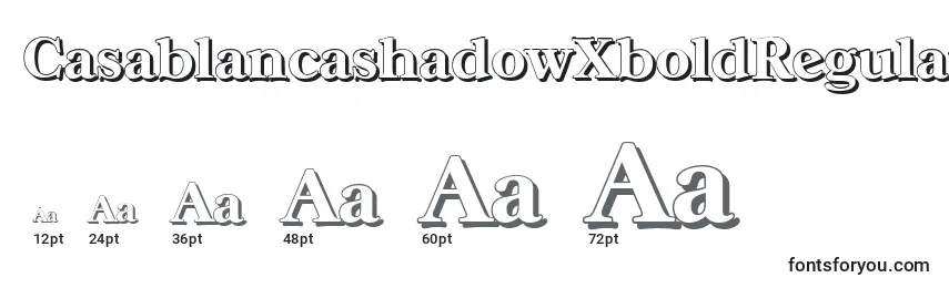 Размеры шрифта CasablancashadowXboldRegular