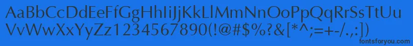 Optima Font – Black Fonts on Blue Background