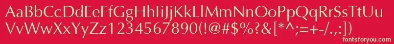 Optima Font – Green Fonts on Red Background