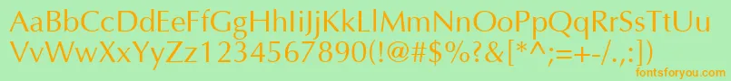 Optima Font – Orange Fonts on Green Background