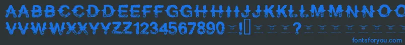 Neverspeakof Font – Blue Fonts on Black Background