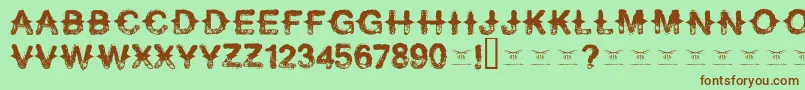 Neverspeakof Font – Brown Fonts on Green Background