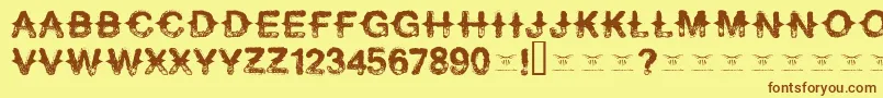 More about Neverspeakof Font Neverspeakof Font – Brown Fonts on Yellow Background