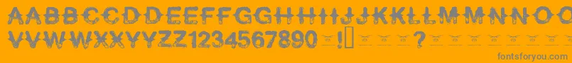 Neverspeakof Font – Gray Fonts on Orange Background