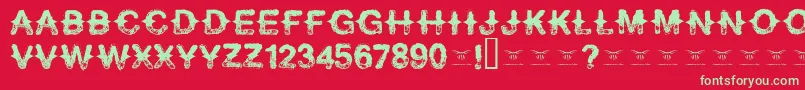 Neverspeakof Font – Green Fonts on Red Background