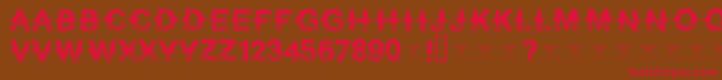 Neverspeakof Font – Red Fonts on Brown Background