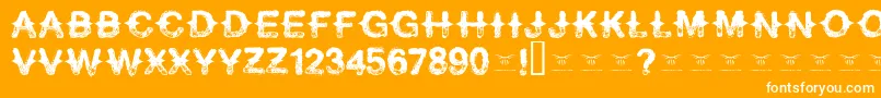 Neverspeakof Font – White Fonts on Orange Background