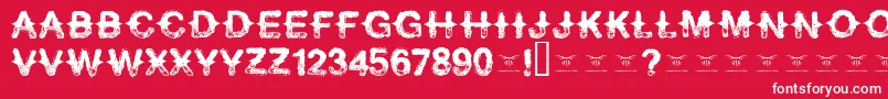 Neverspeakof Font – White Fonts on Red Background