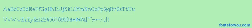 RmTyperighter Font – Blue Fonts on Green Background