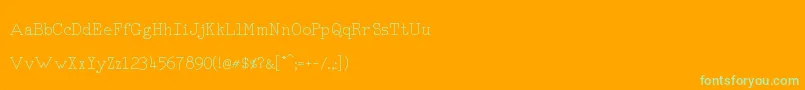 RmTyperighter Font – Green Fonts on Orange Background